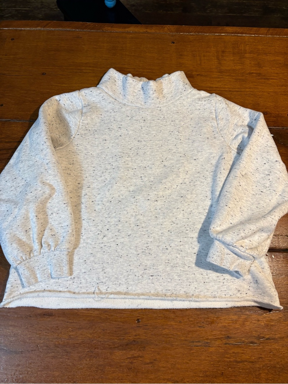 Cozy Cream Speckled Mock Neck Cropped Sweatshirt